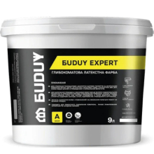 Фарба латексна глибокоматова BUDUY EXPERT, для стін і стелі, внутрішні роботи, біла 9 л